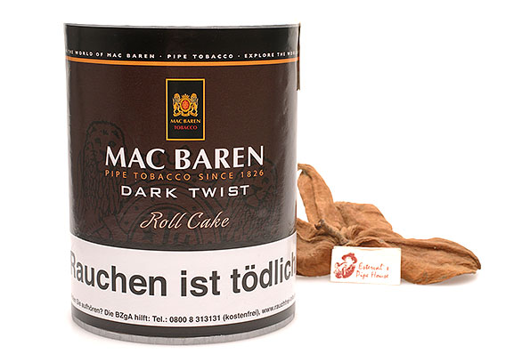 Mac Baren Dark Twist Roll Cake Pipe tobacco 250g Tin